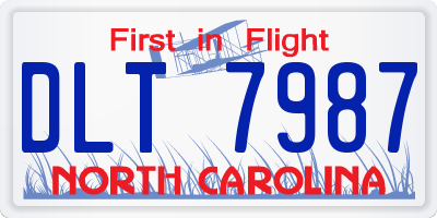 NC license plate DLT7987