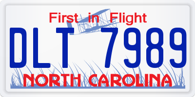 NC license plate DLT7989