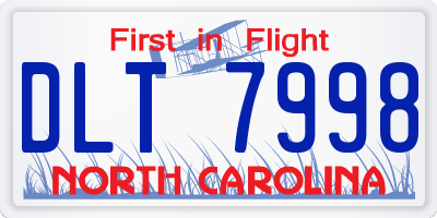NC license plate DLT7998