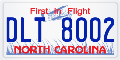 NC license plate DLT8002