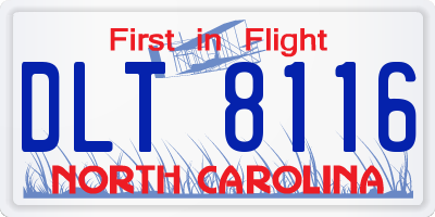 NC license plate DLT8116