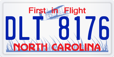 NC license plate DLT8176