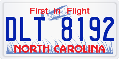 NC license plate DLT8192