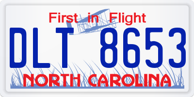 NC license plate DLT8653