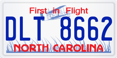 NC license plate DLT8662