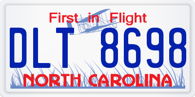 NC license plate DLT8698
