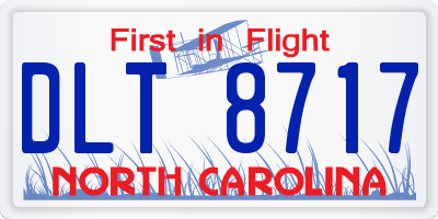 NC license plate DLT8717