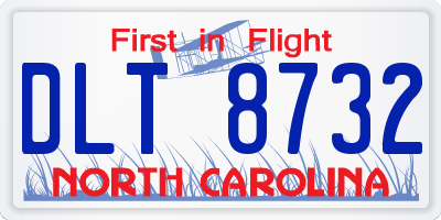 NC license plate DLT8732