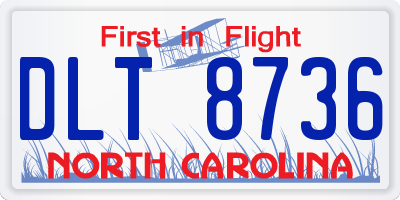 NC license plate DLT8736