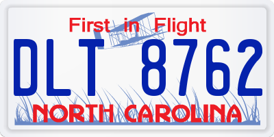NC license plate DLT8762