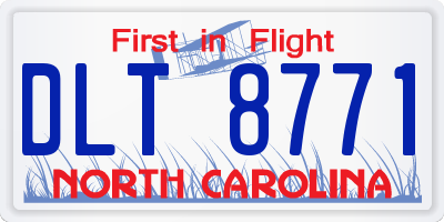 NC license plate DLT8771