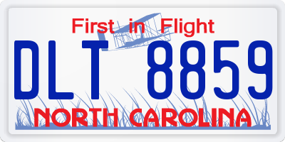 NC license plate DLT8859