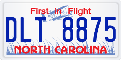 NC license plate DLT8875