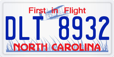 NC license plate DLT8932