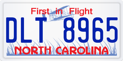 NC license plate DLT8965