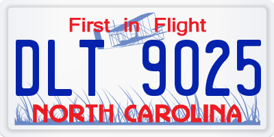 NC license plate DLT9025