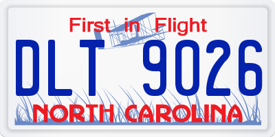 NC license plate DLT9026