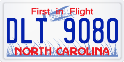 NC license plate DLT9080