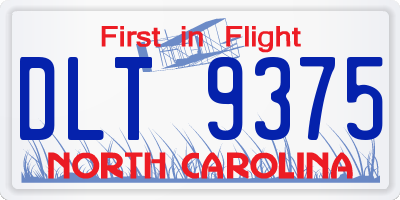 NC license plate DLT9375