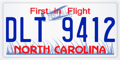 NC license plate DLT9412