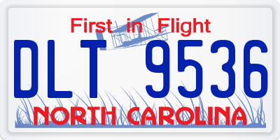 NC license plate DLT9536