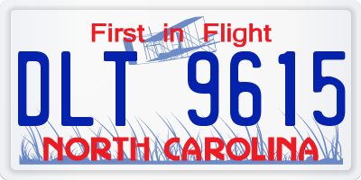 NC license plate DLT9615