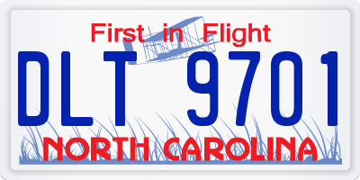 NC license plate DLT9701