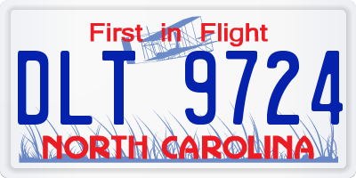 NC license plate DLT9724