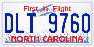 NC license plate DLT9760