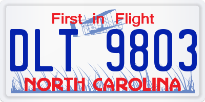 NC license plate DLT9803