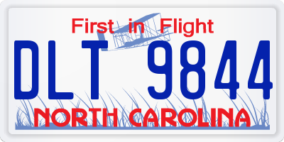 NC license plate DLT9844