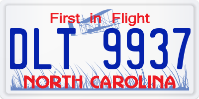 NC license plate DLT9937
