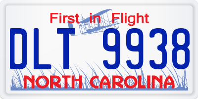 NC license plate DLT9938