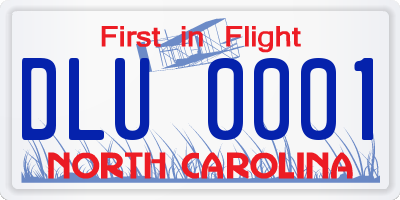 NC license plate DLU0001