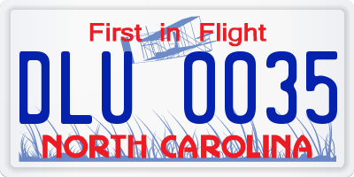 NC license plate DLU0035
