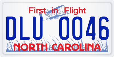 NC license plate DLU0046