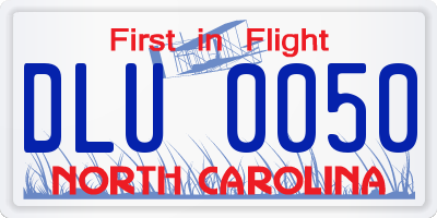 NC license plate DLU0050