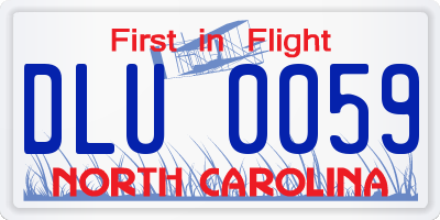 NC license plate DLU0059