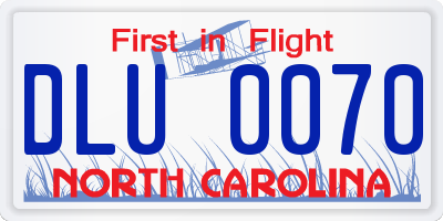 NC license plate DLU0070