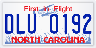 NC license plate DLU0192