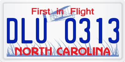 NC license plate DLU0313