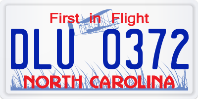 NC license plate DLU0372