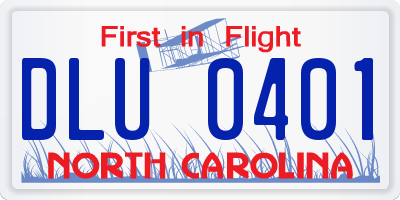 NC license plate DLU0401