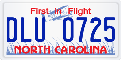 NC license plate DLU0725