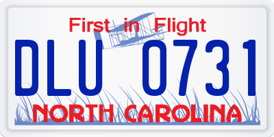 NC license plate DLU0731