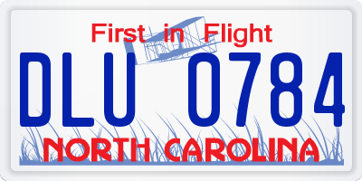 NC license plate DLU0784
