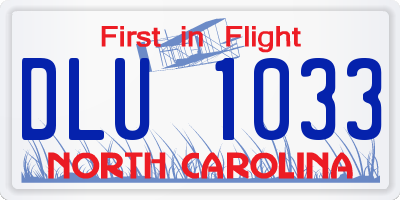 NC license plate DLU1033