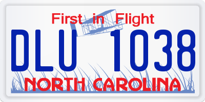 NC license plate DLU1038