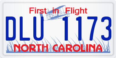NC license plate DLU1173