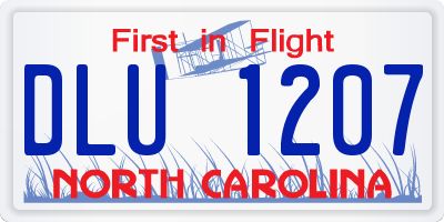 NC license plate DLU1207